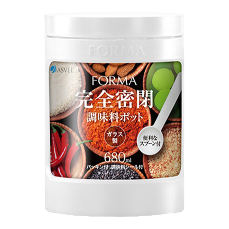 ASVEL日本辣椒油專用罐香料收納盒食品級(jí)玻璃瓶密封防潮調(diào)味料罐高顏值 辣椒罐470ml