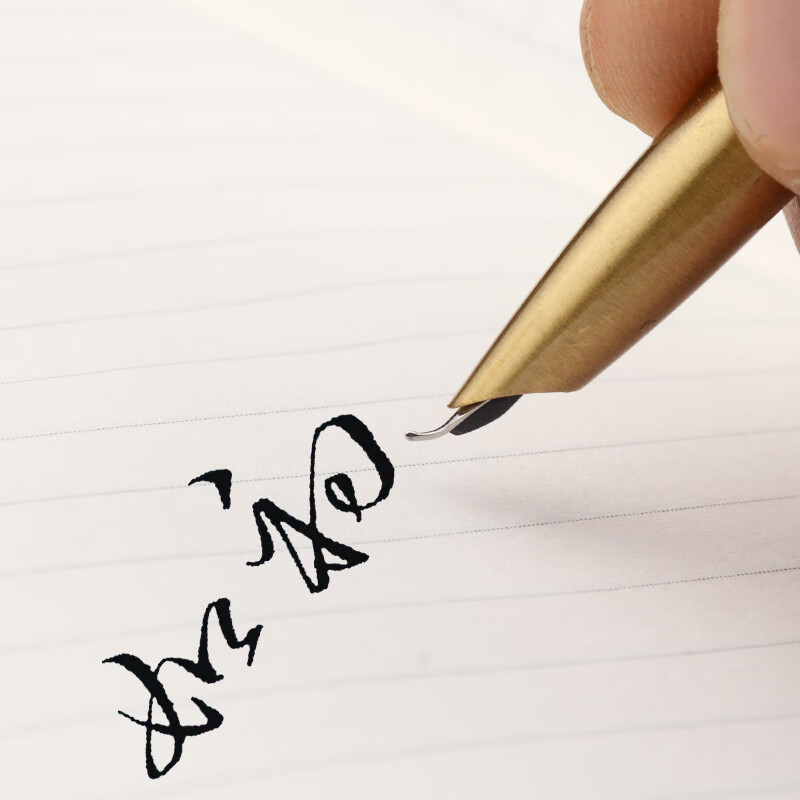 艾思美工笔级弯尖钢笔暗尖弯头书法练字成人个性签名商务办公定制 红桂宝【50支墨囊+2个笔尖】 0.38mm特细直尖 暗尖