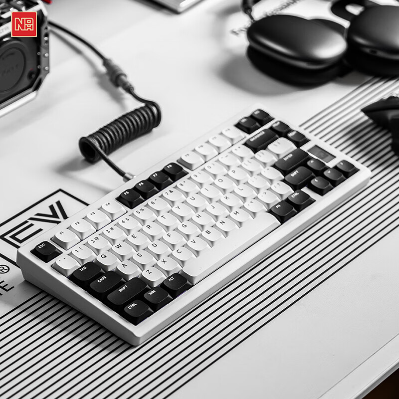 NDNH三模MAC无线蓝牙超薄矮轴屏幕全铝办公客制化not defined 键盘 ND75LP皓白矮轴 三模