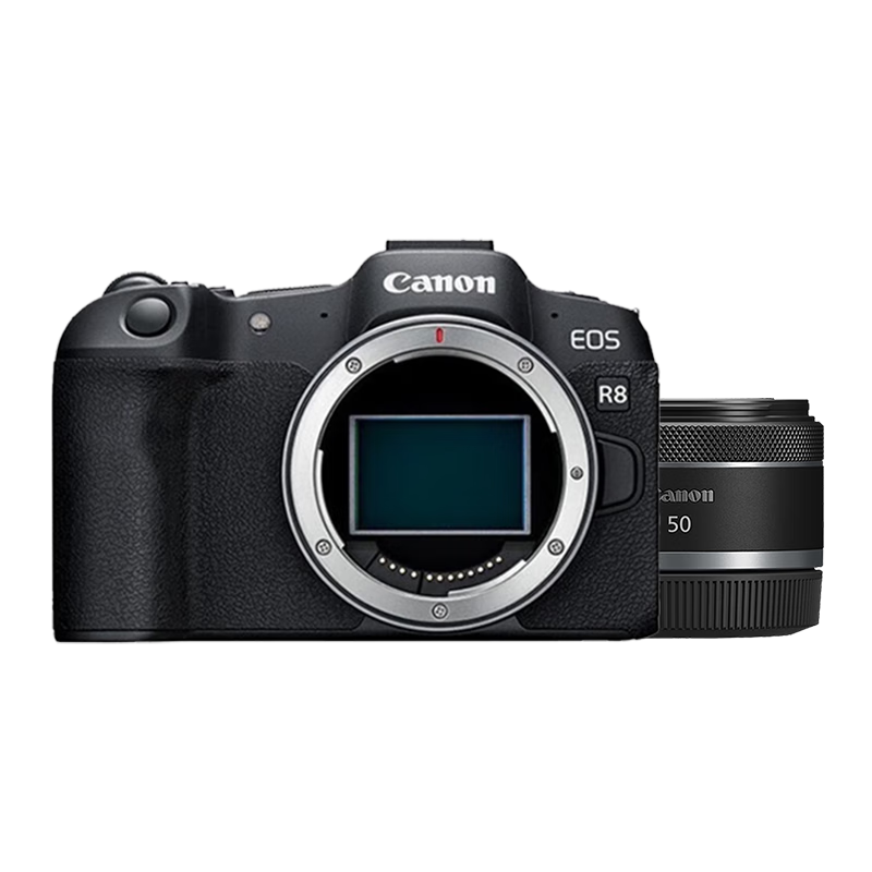 佳能（Canon）佳能R8 全畫幅微單數(shù)碼相機(jī) 4K視頻高清直播 RF501.8小痰盂人像鏡頭 旅行家用照相機(jī) 掃街旅拍套裝
