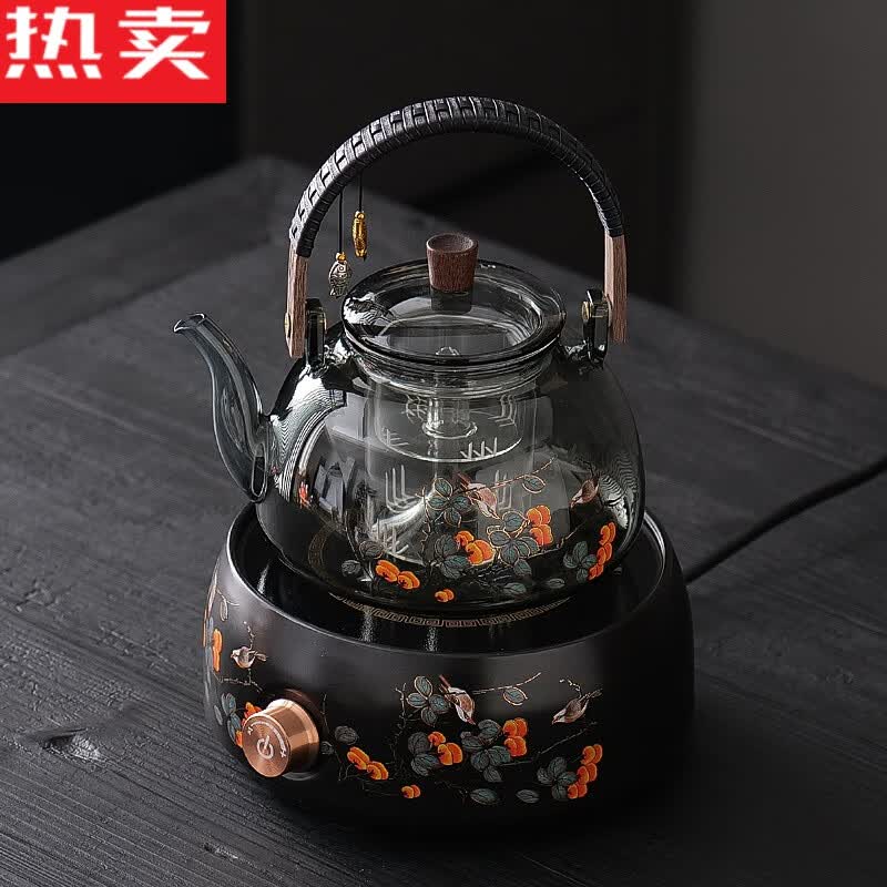 Count Qiabei德国进口品质电陶炉茶炉煮茶器小型烧水泡茶炉迷你电磁炉家用大功 元瑞电陶炉(黑事事如意)+秋收提a