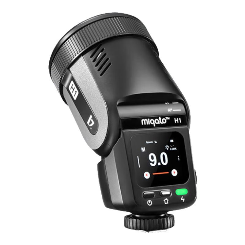 金貝（JINBEI）H1圓頭LED機(jī)頂閃光燈相機(jī)拍照補(bǔ)光燈微單鋰電TTL高速雙色溫復(fù)合熱靴適用富士索尼佳能尼康奧林巴斯 【寶石黑】H1單燈標(biāo)配 通用版(適用佳能/尼康/富士/松下/奧林巴斯相機(jī))