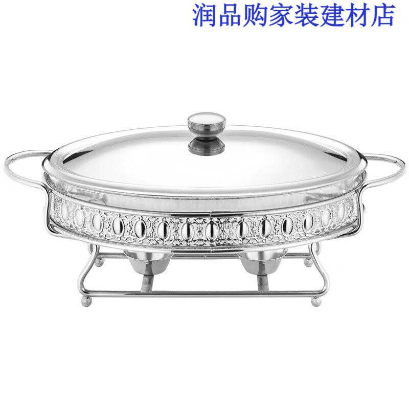 远高玻璃餐炉 酒店餐厅适用蛋型酒精炉食物加热容器自助餐炉71987 银色 1.5L