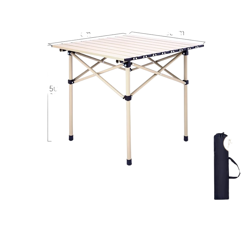 比爾·傲威（BILLALWAYS）戶(hù)外折疊桌椅蛋卷桌便攜桌子戶(hù)外折疊桌野餐桌露營(yíng)裝備用品全套裝 【升級(jí)款】方桌(米黃色)+收納袋
