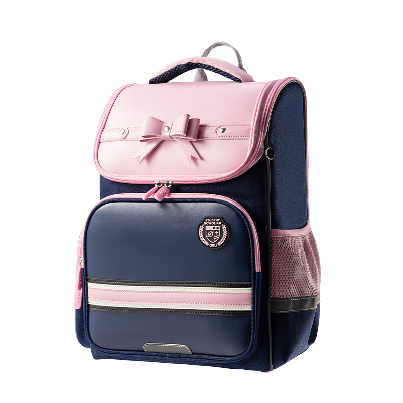 得力（deli）英伦风小学生学习套装 含护脊减负书包套装 男女孩轻量化大容量升级款背包 及笔袋补习袋 3-6年级