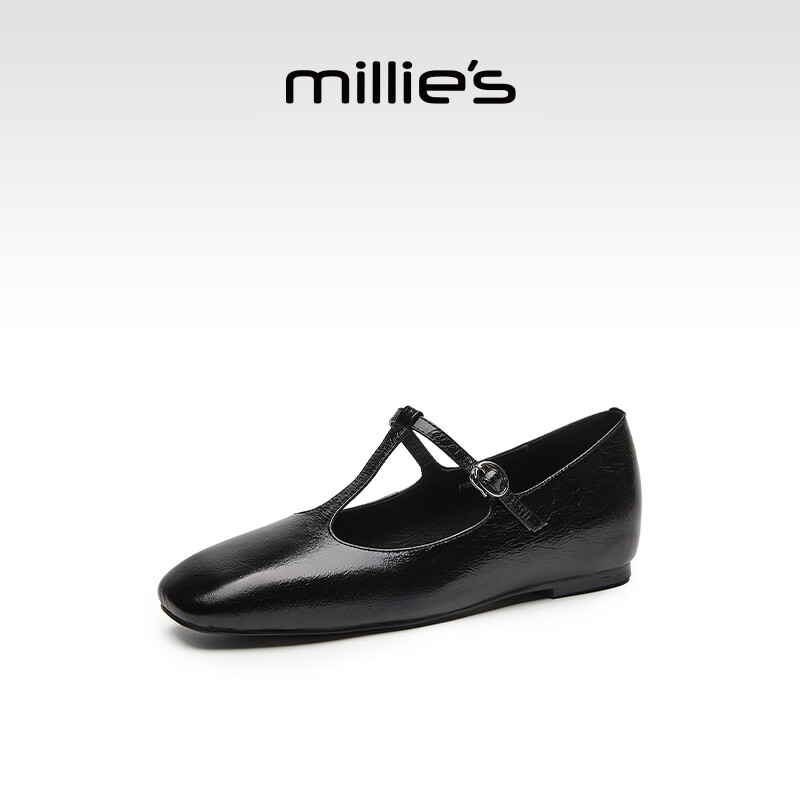 妙丽玛丽珍鞋女低跟内增高浅口2026春季新款百搭时尚气质单鞋 黑色 36 (230mm) 标准码