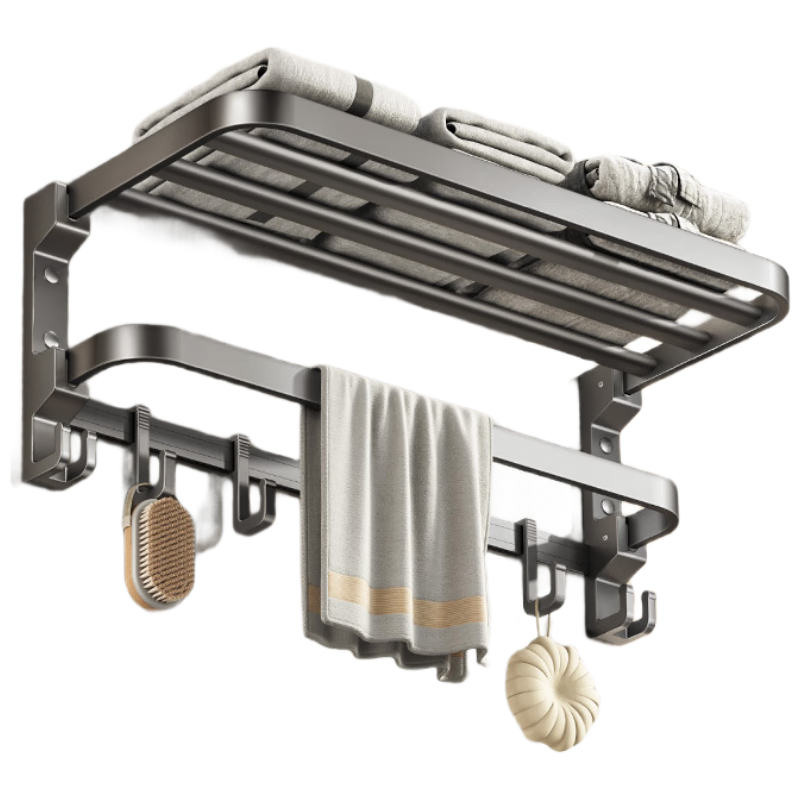 卡贝（cobbe）卫生间置物架浴室毛巾架免打孔浴巾架太空铝挂件壁挂式毛巾杆