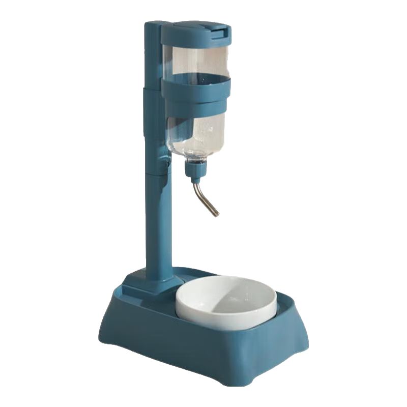 華元寵具（hoopet）立式狗狗自動飲水器不濕嘴狗碗水壺掛式滾珠懸掛式寵物飲水機狗碗 【升級款】湖水藍（陶瓷款）