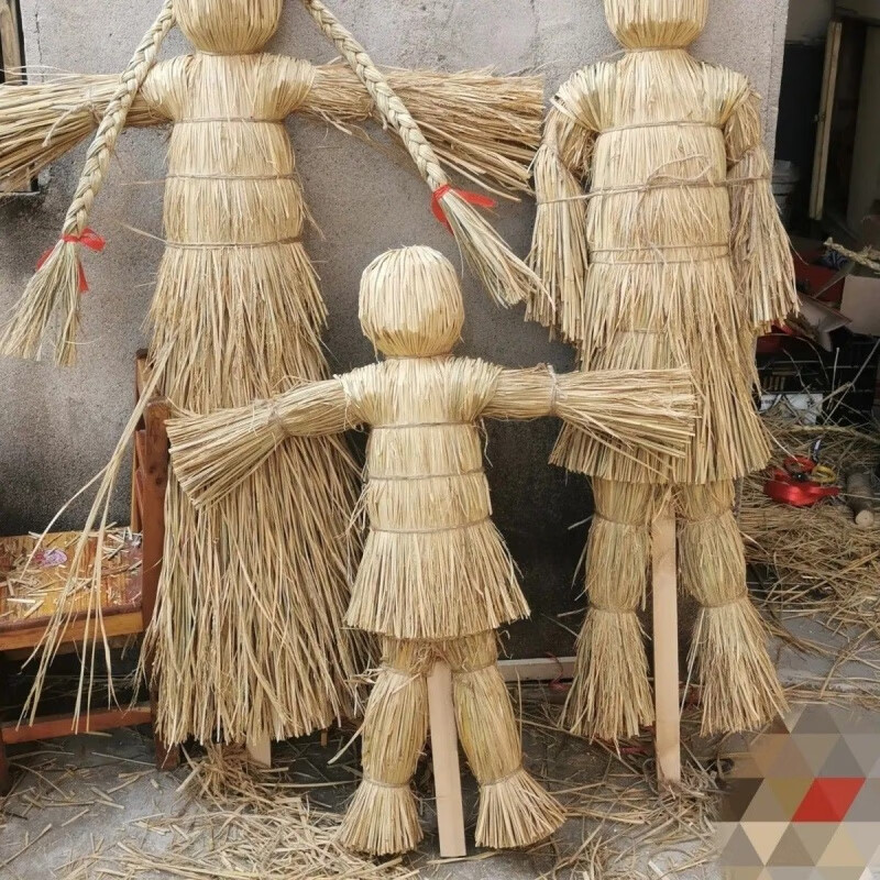 稻草工藝品制作稻草人手工編織景區(qū)擺件幼兒園定制量大從優(yōu) 50厘米高男款一個