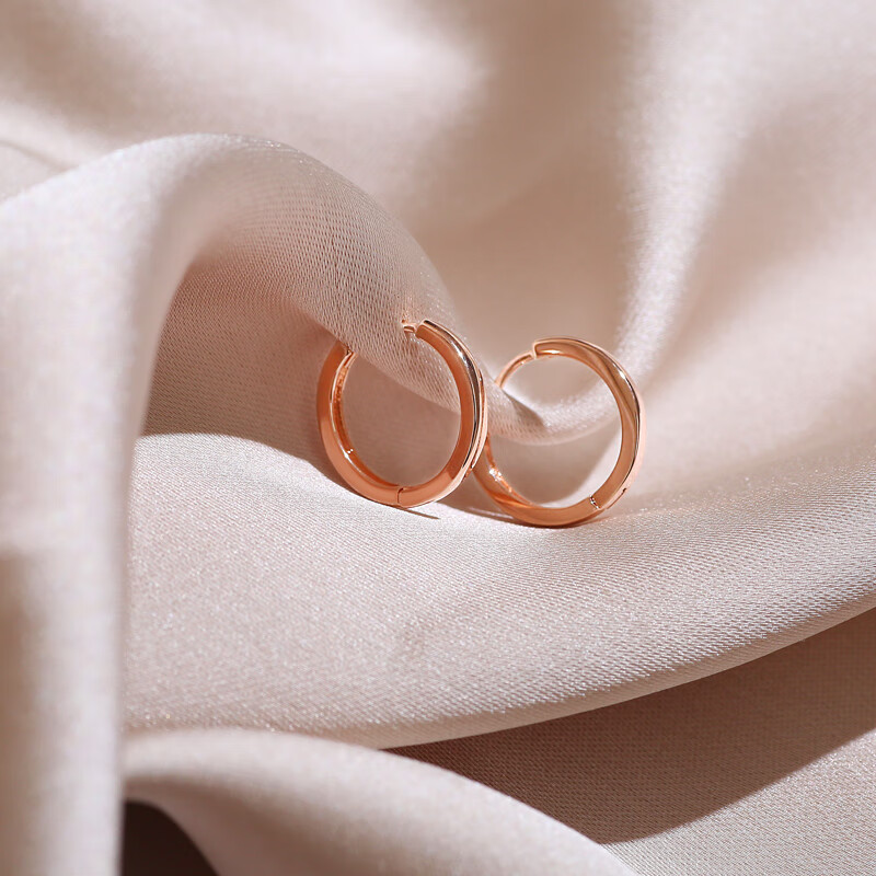 18k玫瑰金色耳环玫瑰金耳扣2025新款小耳圈女素圈圆圈 光面耳扣*玫瑰金:10mm 京东折扣/优惠券