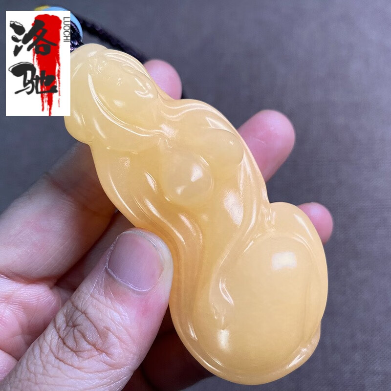 可颖米黄玉玉美人手把件男女款玉石文玩立体雕刻玉贵人精雕美女把玩件