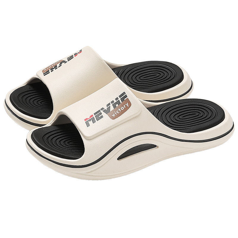 安尚芬防臭涼拖鞋男士夏季潮流戶外穿厚底防滑耐磨EVA軟底透氣拖鞋男款 白色【xx熊】 45-46 正碼(內(nèi)長280mm)