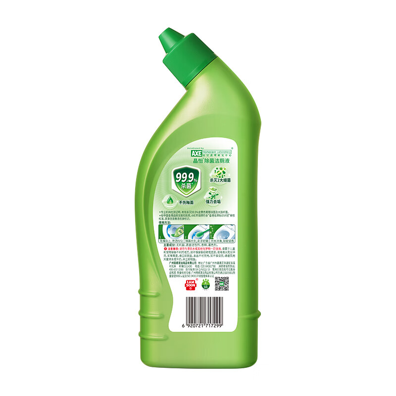 斧头AXE晶怡洁厕液 厕所马桶清洁剂洁厕灵 500g 洁厕 4瓶装