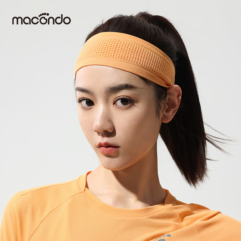 马孔多（macondo）25年新款跑步运动发带男女同款束发带户外马拉松训练吸湿止汗头带 桃子果冻 均 码