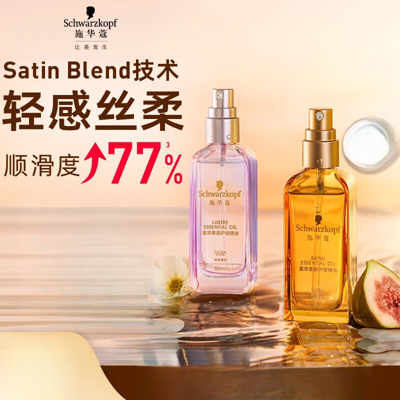 施华蔻沐光瓶摩洛哥护发精油女防毛躁柔顺顺滑修护干枯护发素发油 80ml 【拍2更划算】染烫修护-无花果香沐光瓶更滋润