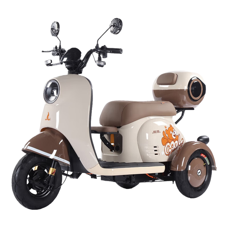 鳳凰甲殼蟲(chóng)電動(dòng)三輪車(chē)家用小型老年代步電動(dòng)車(chē)?yán)先诵蓍e電瓶車(chē) 500W+60V24A黑金+續(xù)航約50公里