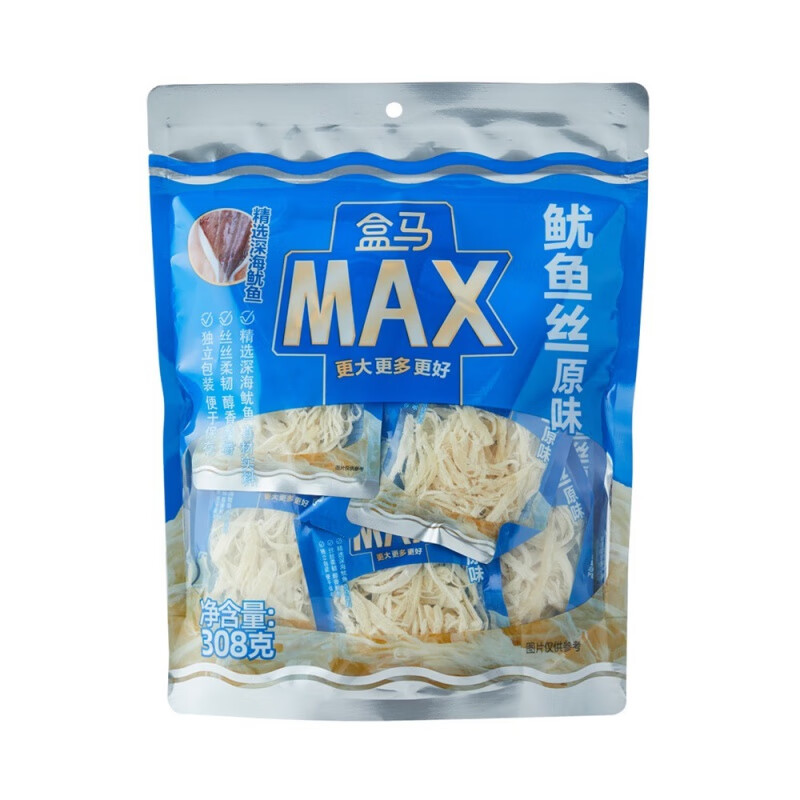 盒马MAX原味鱿鱼丝家庭装独立小包装休闲小零食11月产 MAX