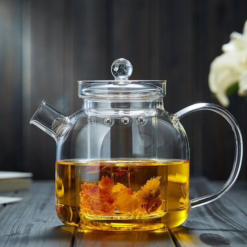 美斯尼 玻璃茶壶加厚耐热玻璃煮茶壶黑茶泡泡茶壶带过滤可明火直烧 单