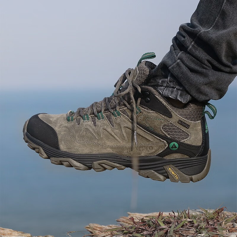悍途（HUMTTO）减震舒适登山鞋户外防滑耐磨徒步鞋秋冬新款户外防撞旅游爬山鞋 卡其常规-男（偏小一码） 43