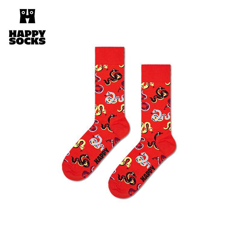 Happy Socks【25年新款】春节限定款本命年红袜中筒袜 蛇年春节 1双 M 36-40
