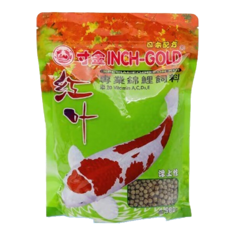 寸金(INCH-GOLD)寸金红叶锦鲤增红专用颗粒饲料 1袋 500g(小粒)