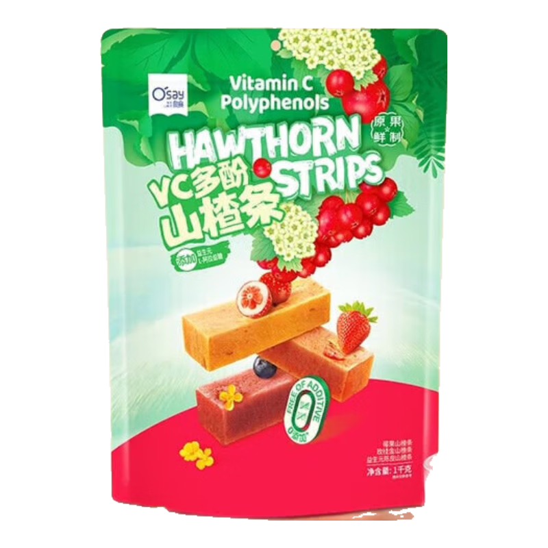 奧賽山楂條山姆會員超市商店山姆vc多酚兒童零食陳皮山楂條干小包裝 山楂條整袋 1kg(1包)