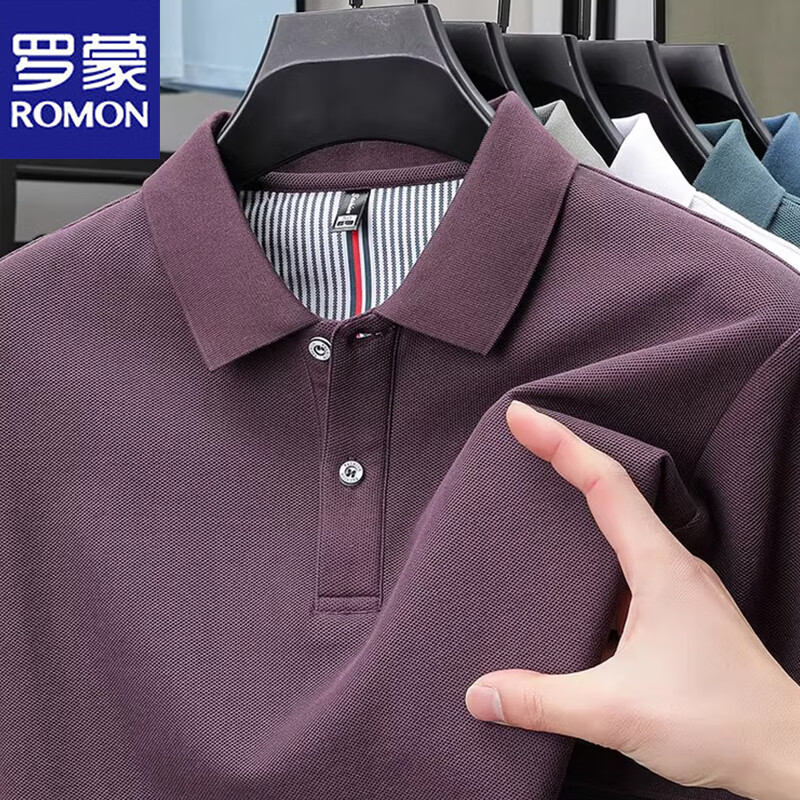 ���ڲ��������ɣ�ROMON���ļ��¿�޶���t����ʿ�������з�����ɴ�ɫpolo����T�������� �Ϻ� POLO����� 4XL 185-200��