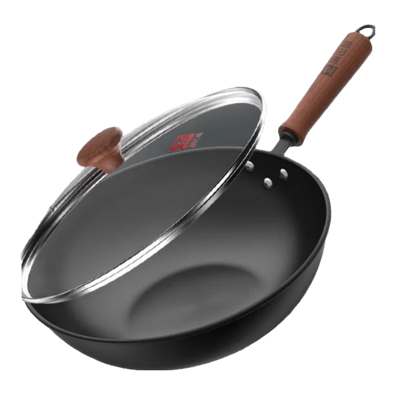 康巴赫（KBH）炒锅铁锅无涂层32cm平底家用炒菜锅精铁锅 32cm
