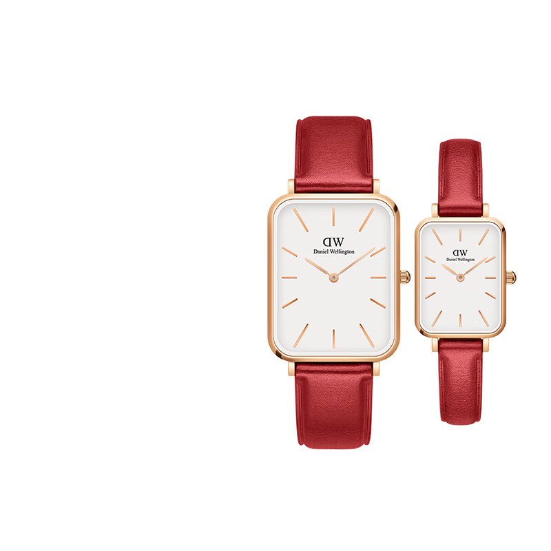 丹尼尔惠灵顿（DanielWellington）dw手表女男 枫叶红小方表简约石英欧美腕表本命年生日礼物 情侣对表453