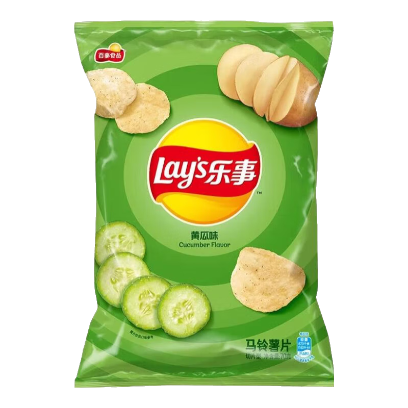 乐事薯片40g混合口味番茄味组合装原味薯条大包装零食礼包膨化70g 70g黄瓜味*10袋