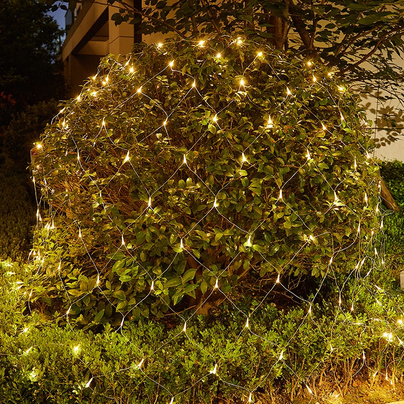 新新精藝led漁網(wǎng)小彩燈串燈魚(yú)網(wǎng)過(guò)年新年春節戶(hù)外氛圍裝飾燈帶掛 暖白 1點(diǎn)5米*1點(diǎn)5米120燈-可串聯(lián)