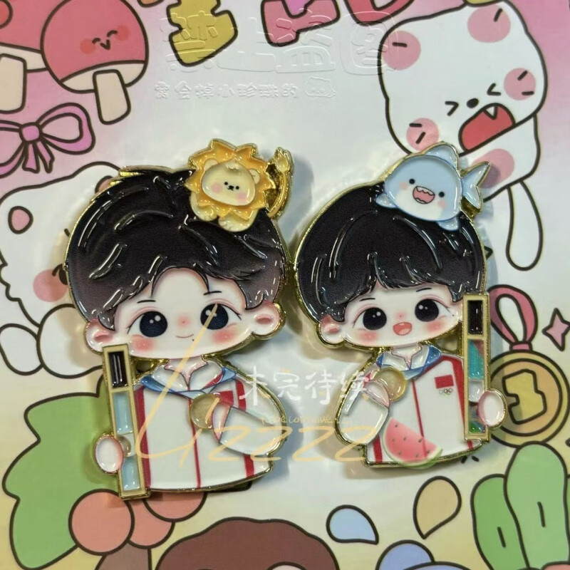 莎头组合pin王楚钦孙颖莎pin周边金属徽章可爱胸针挂件孙颖莎+王楚钦各