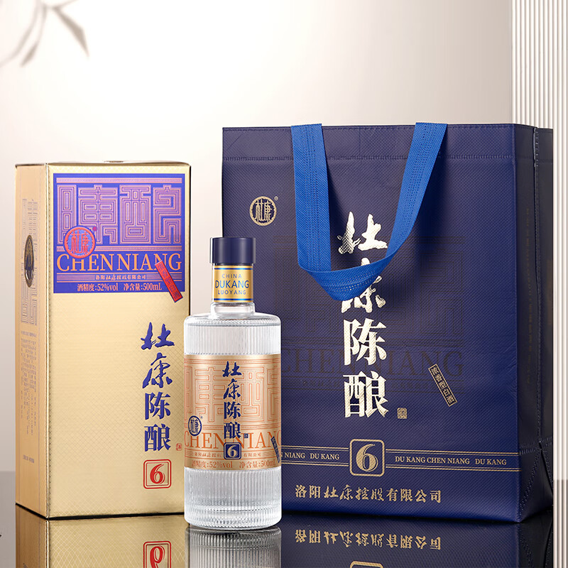 杜康老窖陈酿6白酒500ml*6瓶52度浓香型纯粮食酒送礼宴请 52度 500mL 6瓶 整箱装