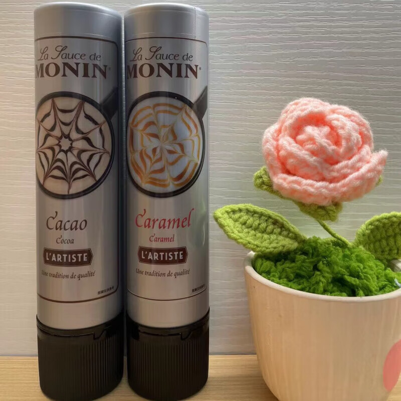 承吉祥莫林（MONN）可可焦糖風味巧克力抹茶雕花150咖啡ml拉花專用糖漿 焦糖雕花筆150ml兩支