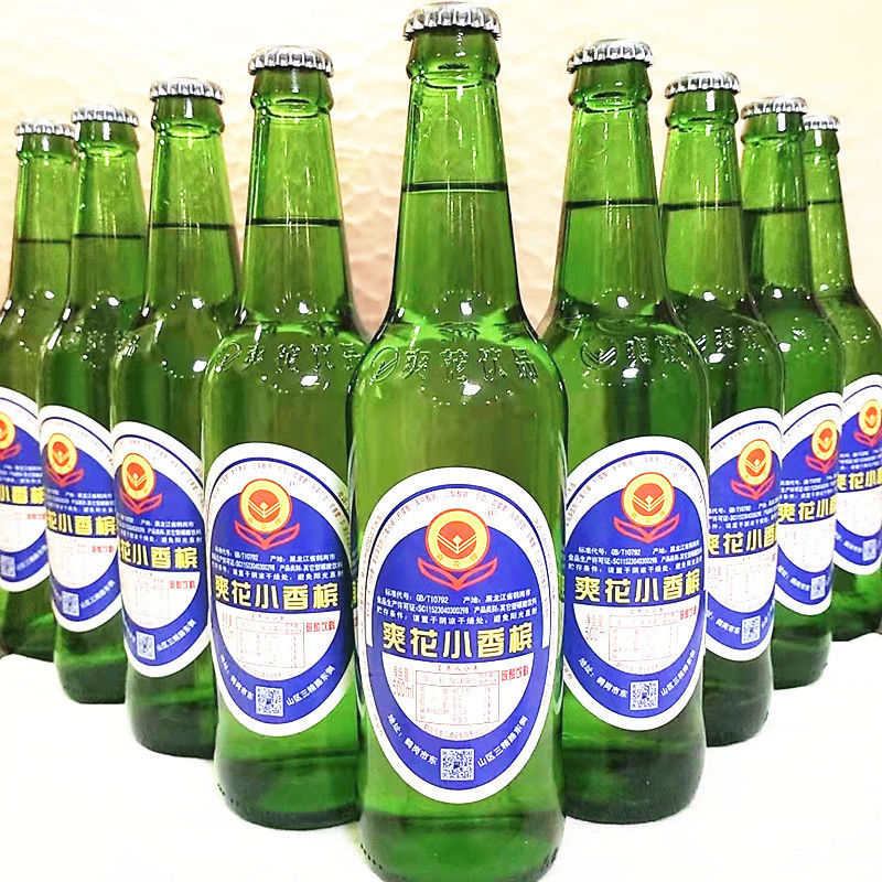 食芳溢鹤岗小香槟爽花牌 东北特产怀旧汽水玻璃品饮料 经典小香槟3瓶