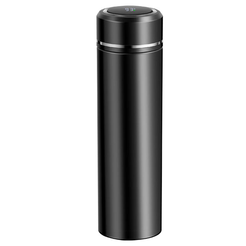 胖东来同款316智能温度显示不锈钢保温杯水杯男女士礼品 老款普通黑色 500ml