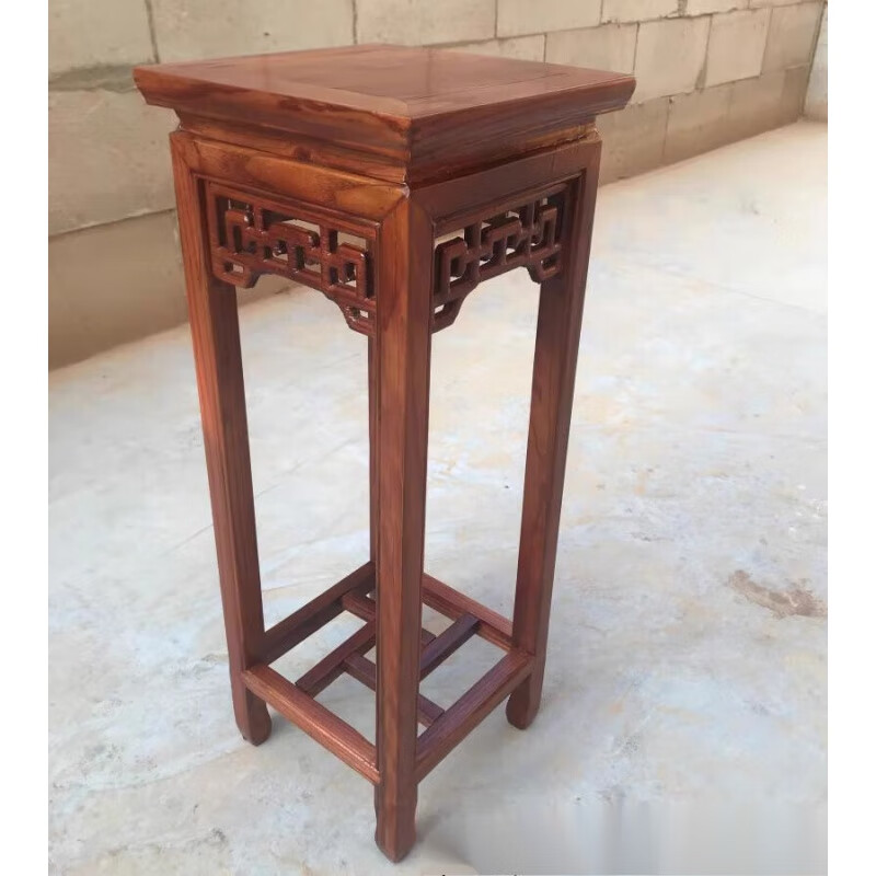 北榆木仿古花架明清风格实木盆架 30*30*80
