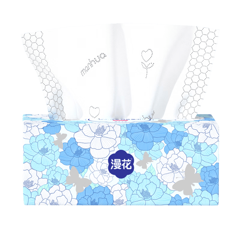 漫花山茶花纸面巾400张实惠装餐巾纸卫生纸家庭装擦手 【山茶花系列】 5层 400张*6包