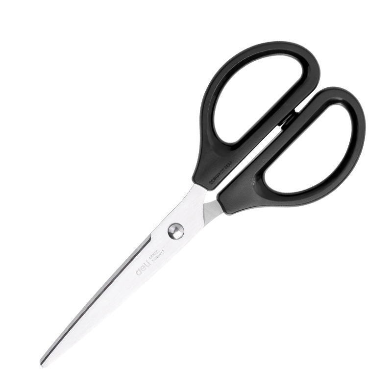 得力(deli)【超级爆款】170mm办公生活家用剪刀 中号剪子手工剪纸刀 办公用品 黑色0603