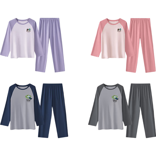 有棵树睡衣情侣女士新疆棉长袖可外出男款秋季家居服纯色居家套装