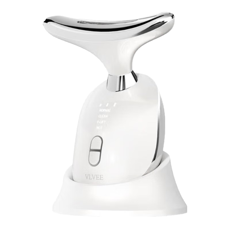 VLVEE 美颈仪颈部脸部按摩仪颈纹法令纹提升红蓝光脸部按摩导入面部提拉美容仪 【光感白+颈霜】 三档温控/彩光护理/EMS提拉