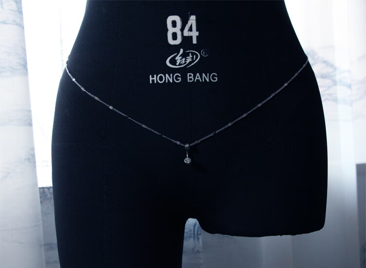 苛魚(yú)胸鏈情&趣鈴鐺臍釘鏈身體鏈比基尼腰鏈肚皮舞配飾情侶流蘇禮品整 簡(jiǎn)單款臍鏈扁鏈款