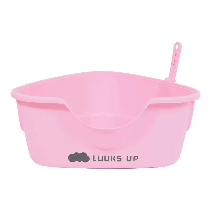 路可丝 LUUKS UP路可丝猫砂盆超大号半封闭猫厕所全开放式特大猫 粉色【赠猫砂铲】 710*250*483mm