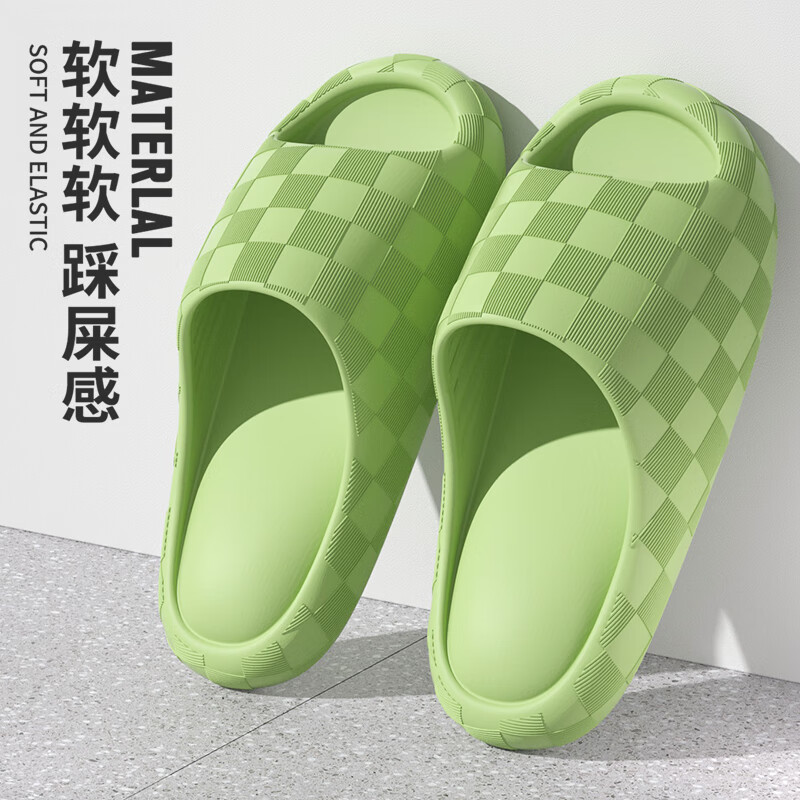 昌祥回力踩屎感拖鞋女2025新款夏季外穿防滑防臭家居男士情侣厚底室内拖鞋 绿色【柔软厚底】 36 37码 【适合35-36脚穿】