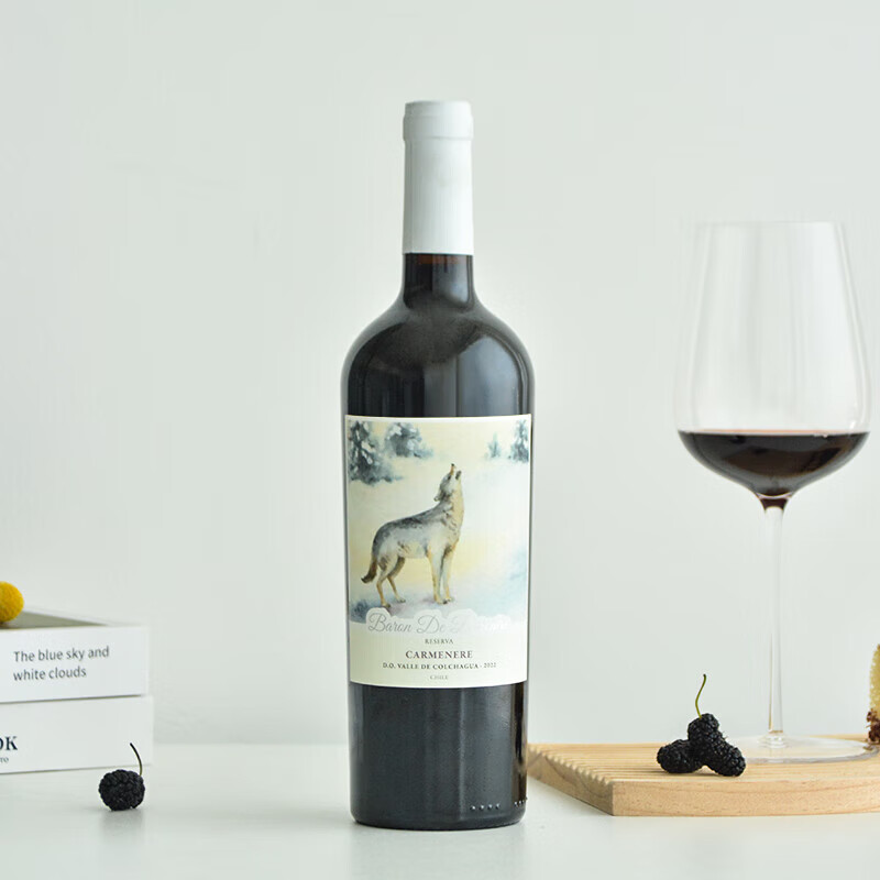 博戈里奥【JS百大榜单】智利原瓶进口红酒空加瓜谷珍藏干红葡萄酒750ml （新）珍藏佳美娜*1支