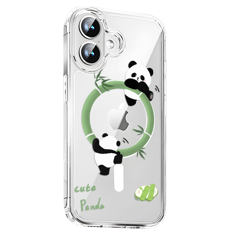 殼姐姐【帶相機(jī)按鍵】適用蘋果16手機(jī)殼iPhone16保護(hù)套硅膠透明帶磁吸拍照按鍵觸控輕薄彩繪卡通可愛熊貓