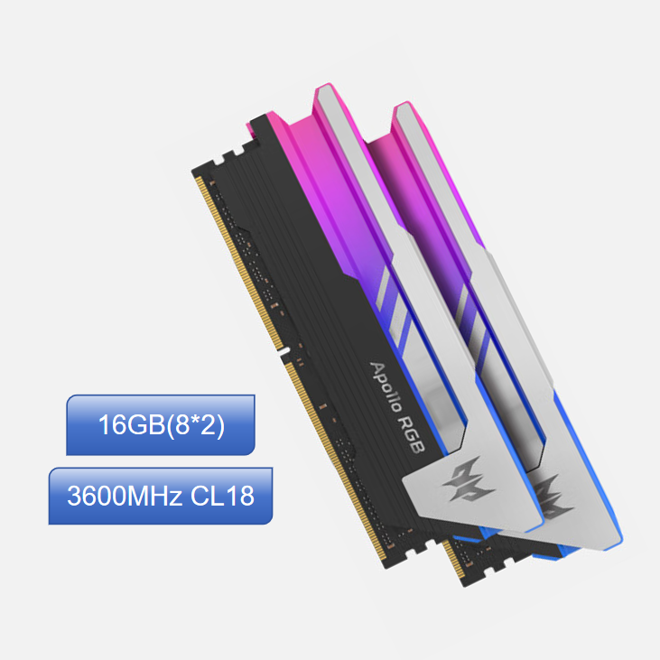 宏碁掠夺者（PREDATOR）DDR4台式机内存条  Apollo星际系列 3600 C18 星际 227 16GB 2条套条 8*2