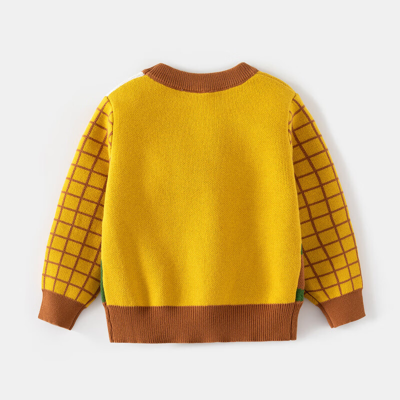 WELLKIDS潮流卡通毛衣秋冬新款男童套头衫宝宝毛线衣服韩版儿童毛衣 蓝色狮子 90