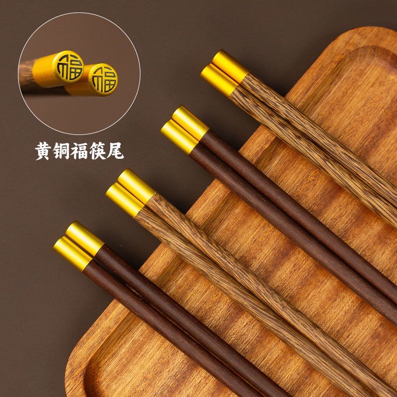 宰搂配单人一双筷子盒便携檀木一个人专用单双加长版 主图款
