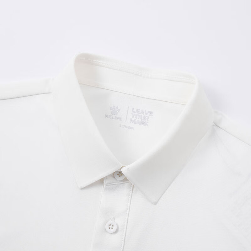 卡尔美（KELME）运动POLO衫男夏季新款健身短袖翻领速干T恤通勤上衣 光亮白 XL